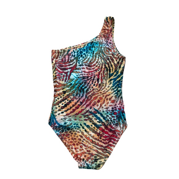 Beyond Swim Cristiano Printed One-Shoulder One-Piece Swimsuit, Sz 10 - Picture 3 of 10